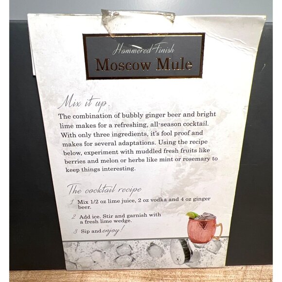 Hammered-Finish Copper Moscow Mule Mug Set With Gold Handles - 20 Oz - Gift Boxe - Picture 4 of 5